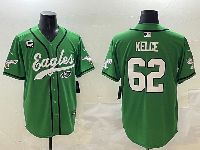 Men Philadelphia Eagles #62 Kelce Green three generations Jointly Name 2025 Nike Limited NFL Jersey style 7